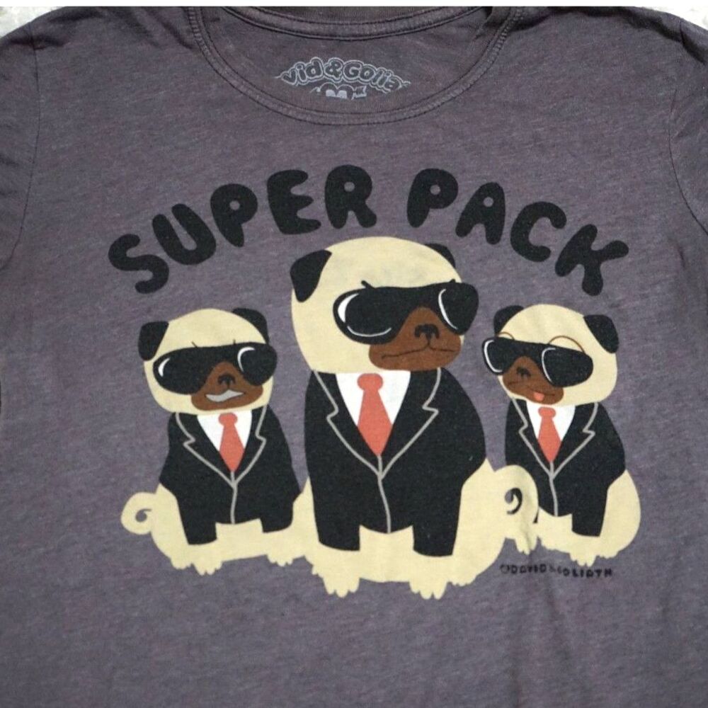 David & Goliath T-Shirt Top - Pug - Super Pack Size: M Women's - Picture 2 of 5